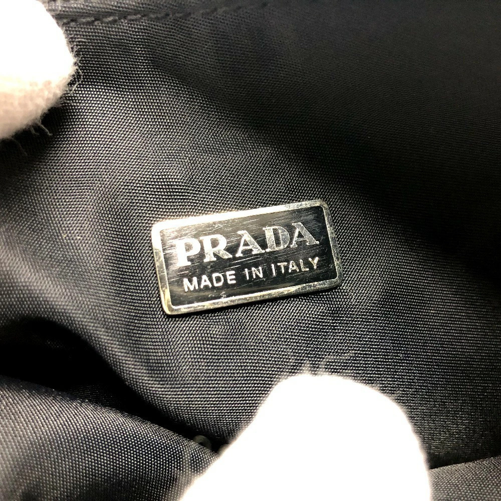 PRADA Triangle Plate Handbag Black - Picture 12 of 14